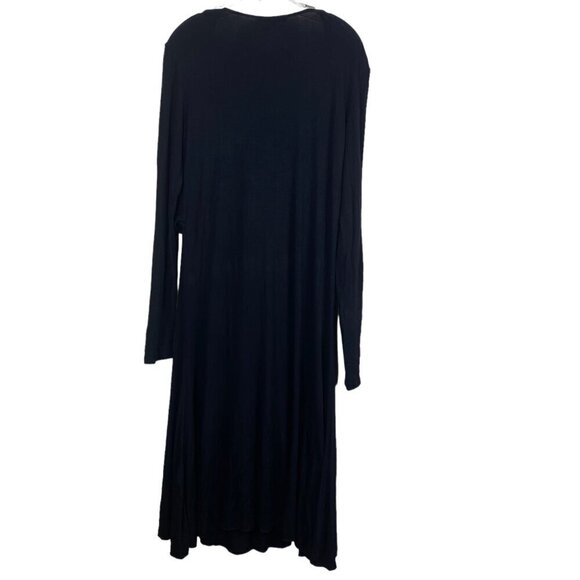 Ralph Lauren Twist-Front Stretch Black Long Dress Sise Large - Picture 5 of 8
